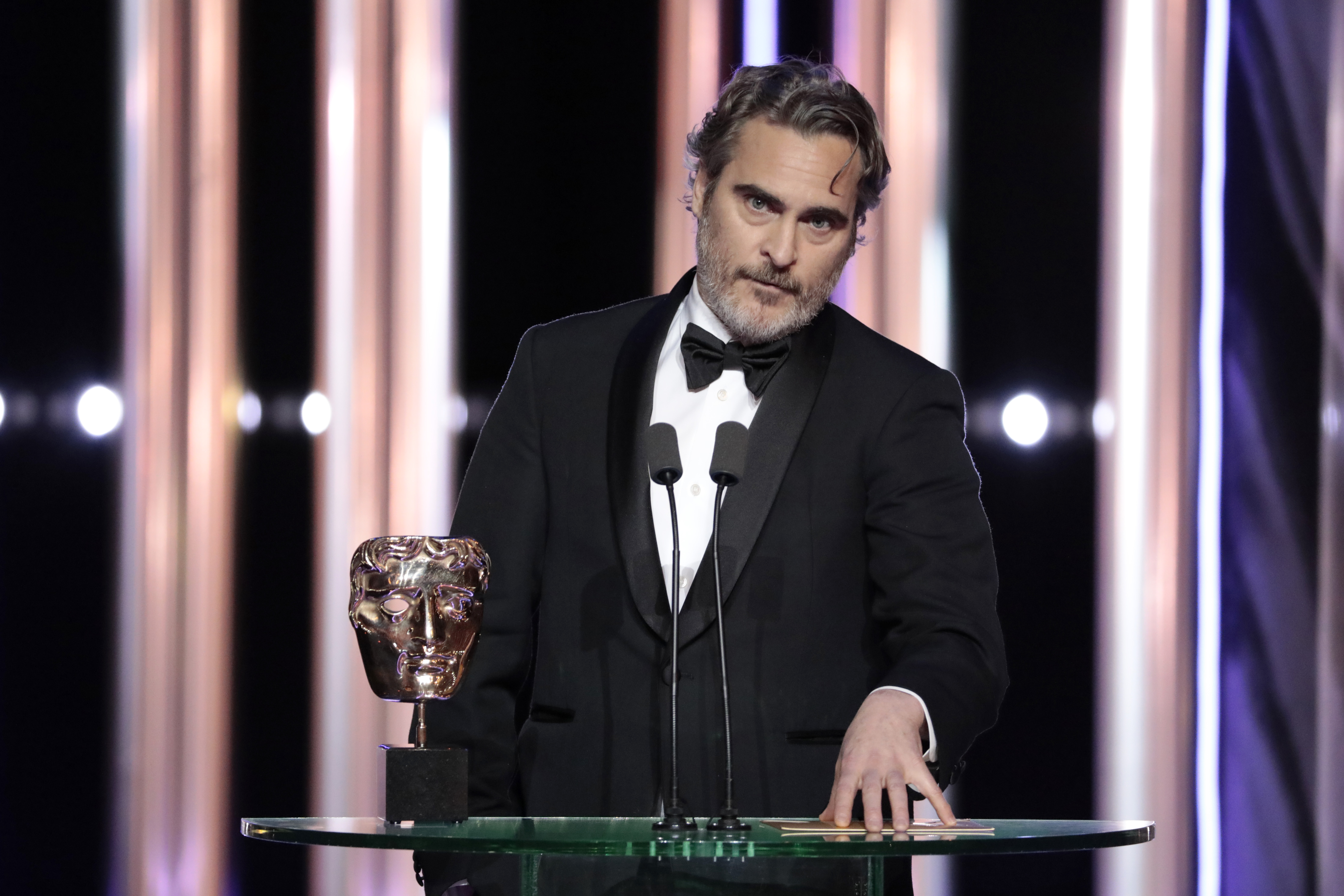 Joaquin Phoenix – Leading Actor - Joker. Photo courtesy of BAFTA 73rd British Academy Film Awards, Ceremony, Royal Albert Hall, London, UK - 02 Feb 2020