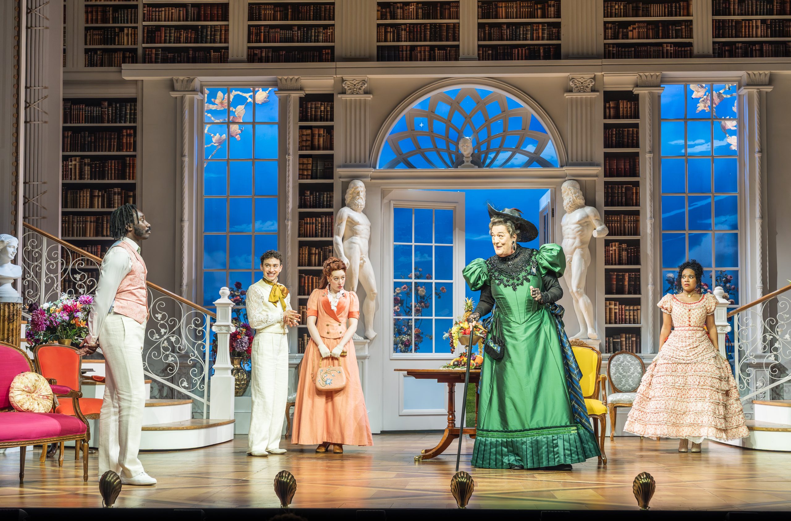 Nathan-Stewart-Jarrett-Olly-Alexander-Kitty-Hawthorne-Stephen-Fry-and-Jessica-Whitehurst-in-West-End-transfer-of-The-Importance-of-Being-Earnest- On Stage